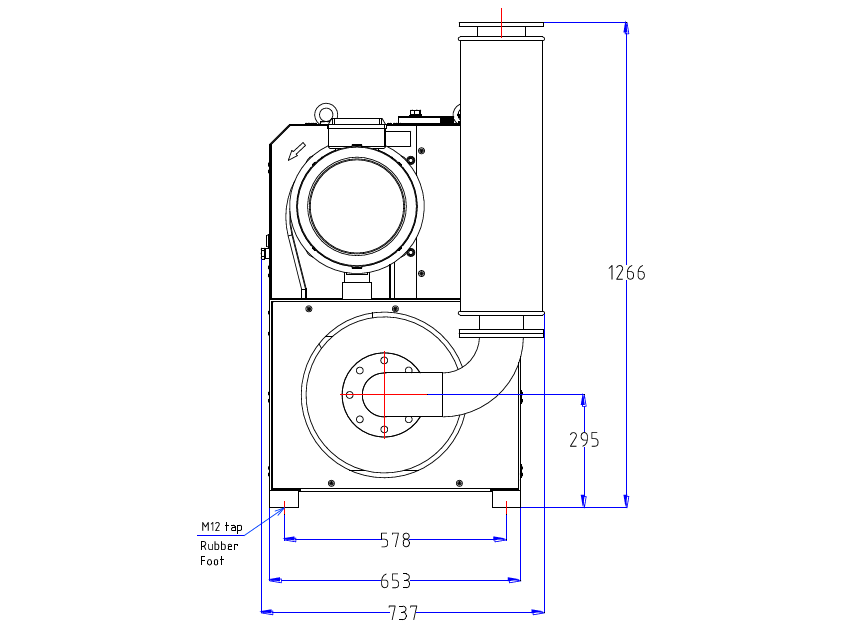 VCX 1005 claw vacuum pump dimensions picture 3